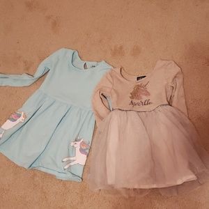 3T Unicorn long sleeve dresses